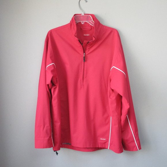 Mens FootJoy Golf Pullover Windbreaker Jacket Long Sleeve XL Quarter Zip Red - Picture 1 of 8